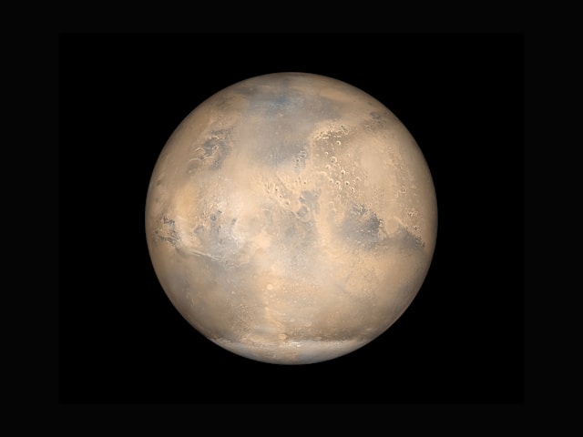 A picture of the 4th closest planet to the sun, mars.